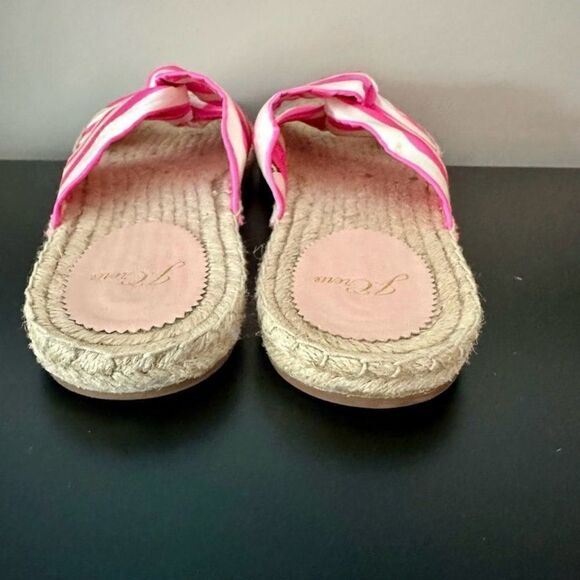J. Crew pink and white striped, espadrilles sandals. - Picture 4 of 5